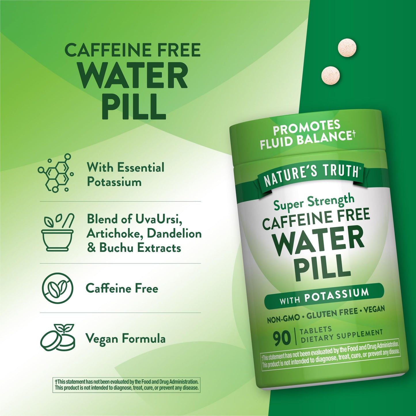 Nature's Truth Super Strength Water Pill with Potassium Tablet 90