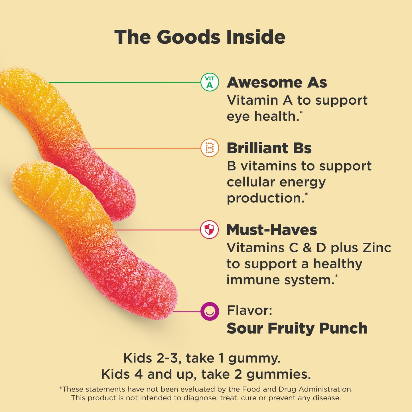 OLLY Kids Multivitamin Gummy Worms, 100 Count