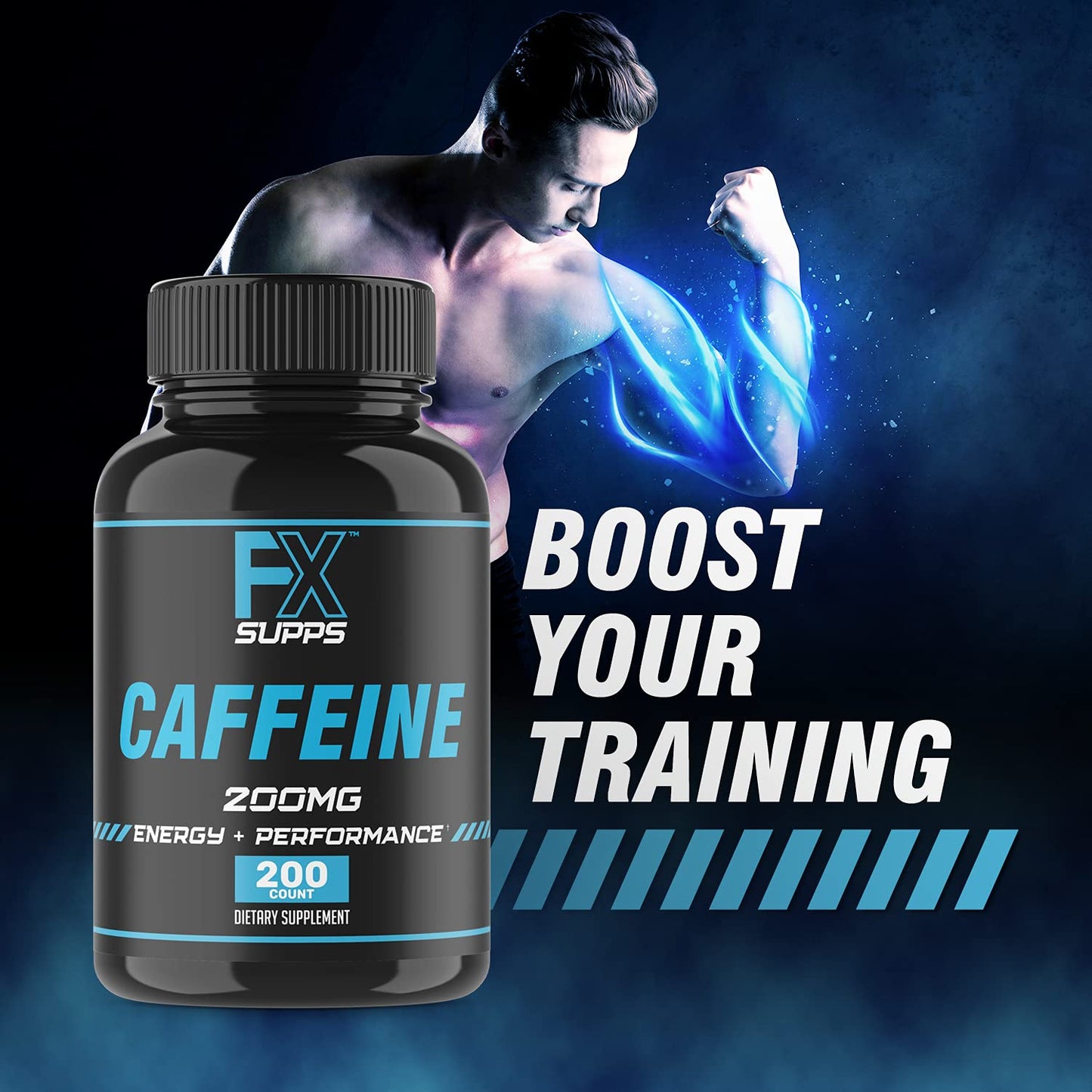 FXSUPPS Caffeine 200 mg Capsule, 400 Capsules