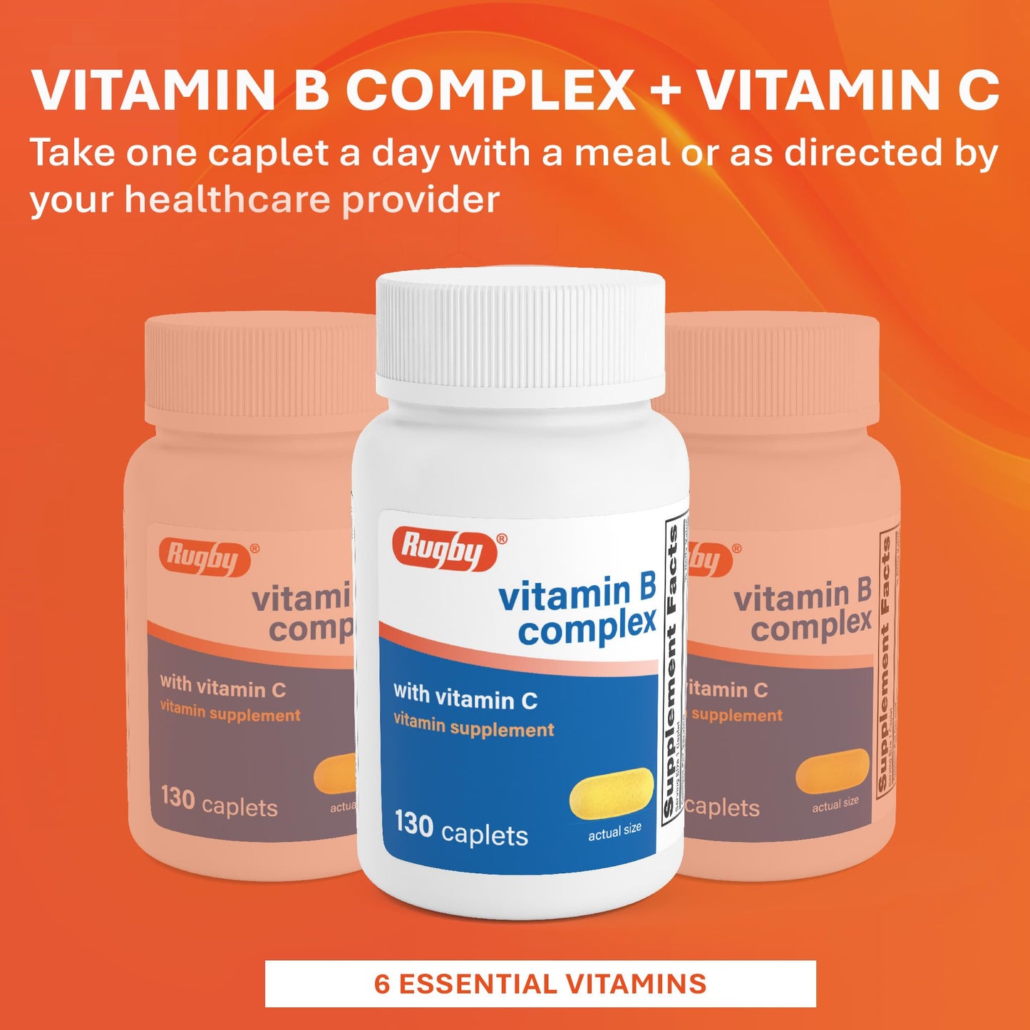 Rugby Laboratories Vitamin B Complex with Vitamin C Caplets 130
