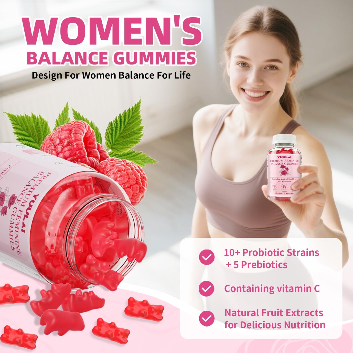 YUULAI Premium Feminine Balance Gummies 120 Count