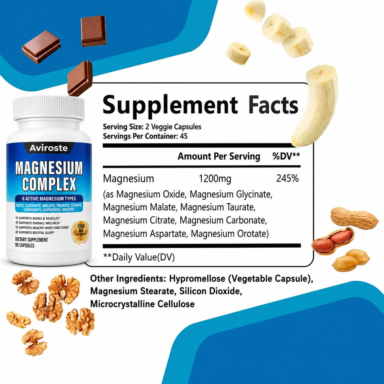 Aviroste Magnesium Complex Supplement Capsule, 90 Capsules
