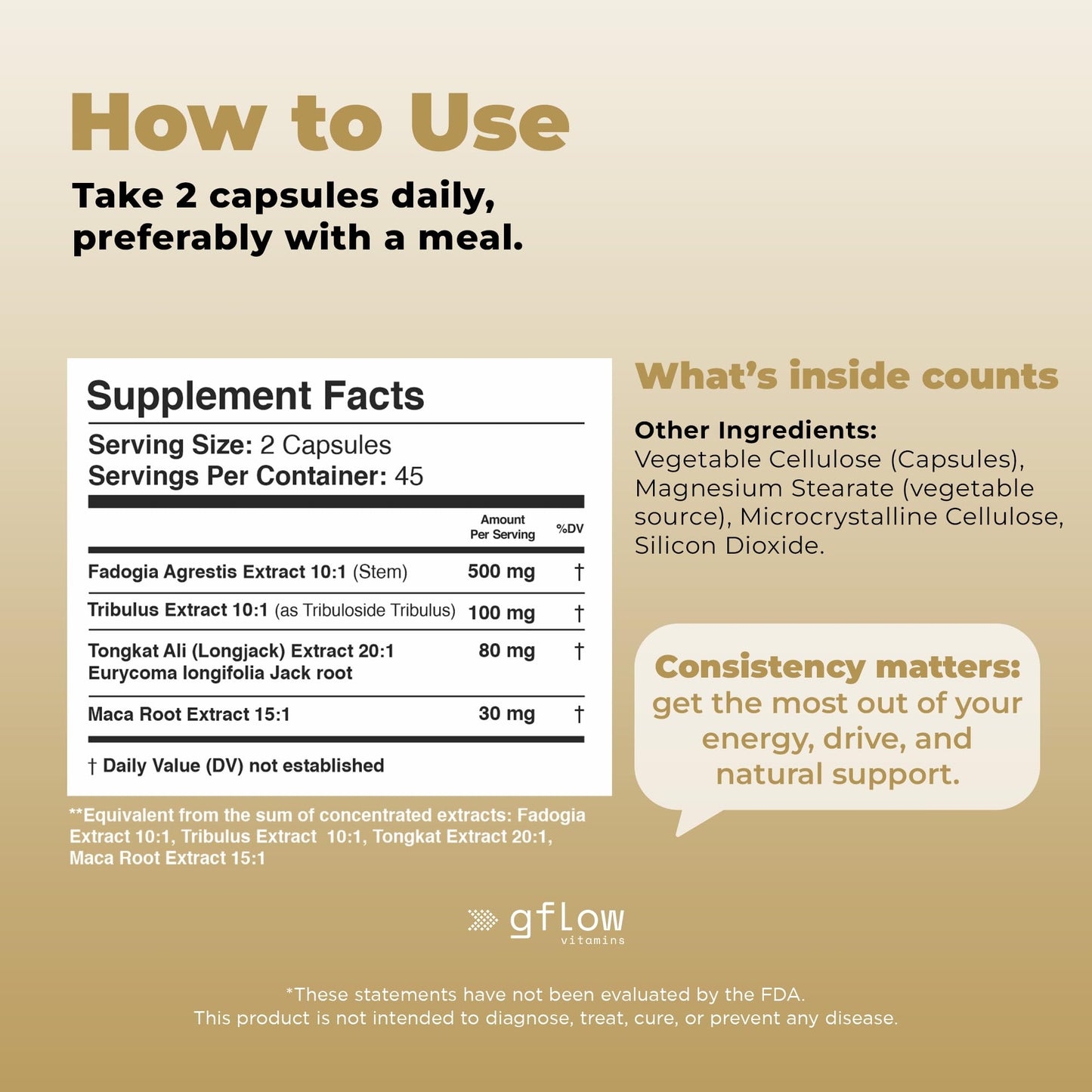 Gflow Vitamins Tongkat Ali Capsule 90 Count
