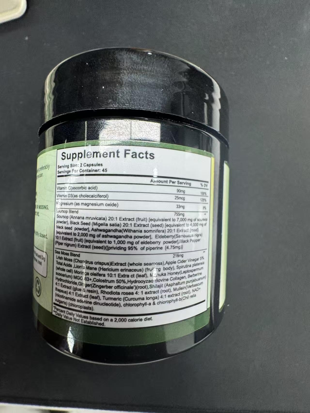 Nukupuns Soursop Capsules - 24-in-1 Graviola with Shilajit, Sea Moss, Lions Mane, Turmeric, Ashwagandha, Ginger & Manuka Honey, Vegan, Non-GMO, 90 Capsules