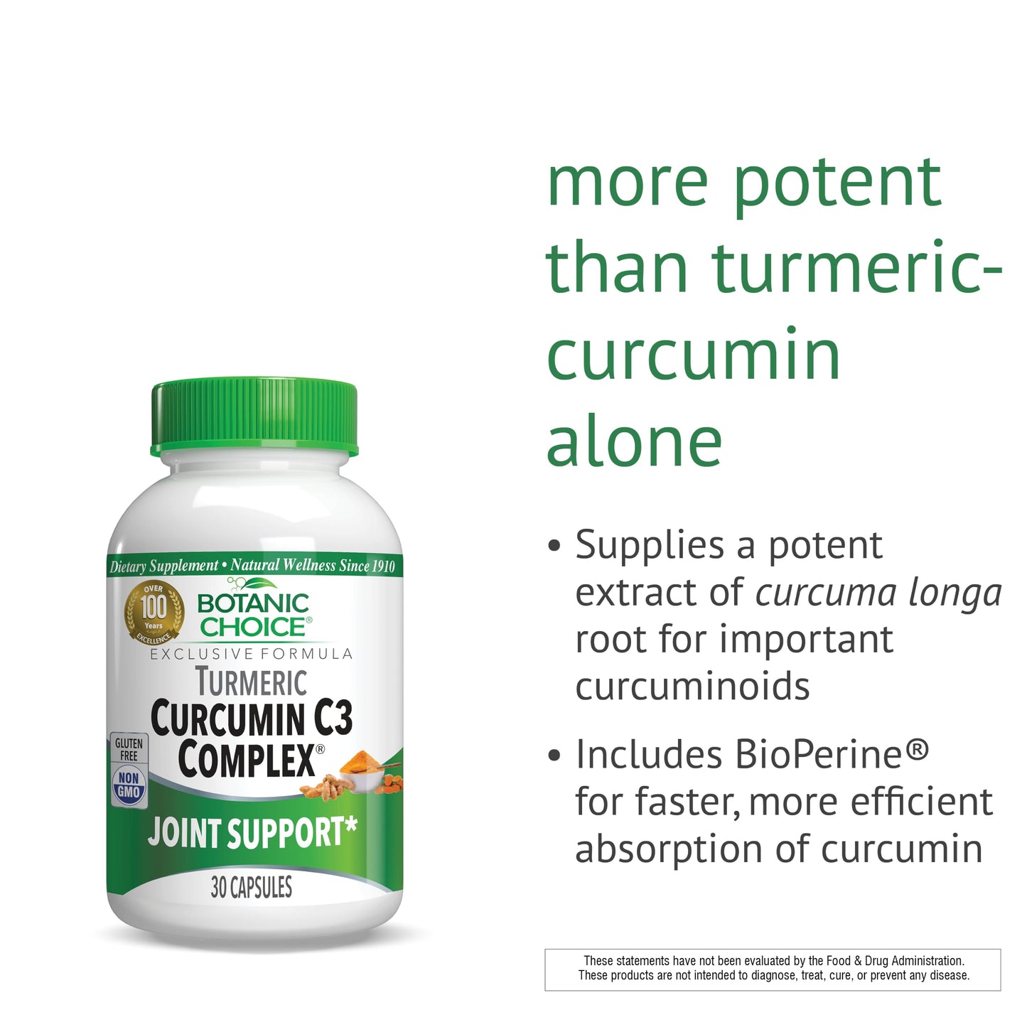 Botanic Choice Curcumin C3 Complex with Bioperine Capsule 30 Count