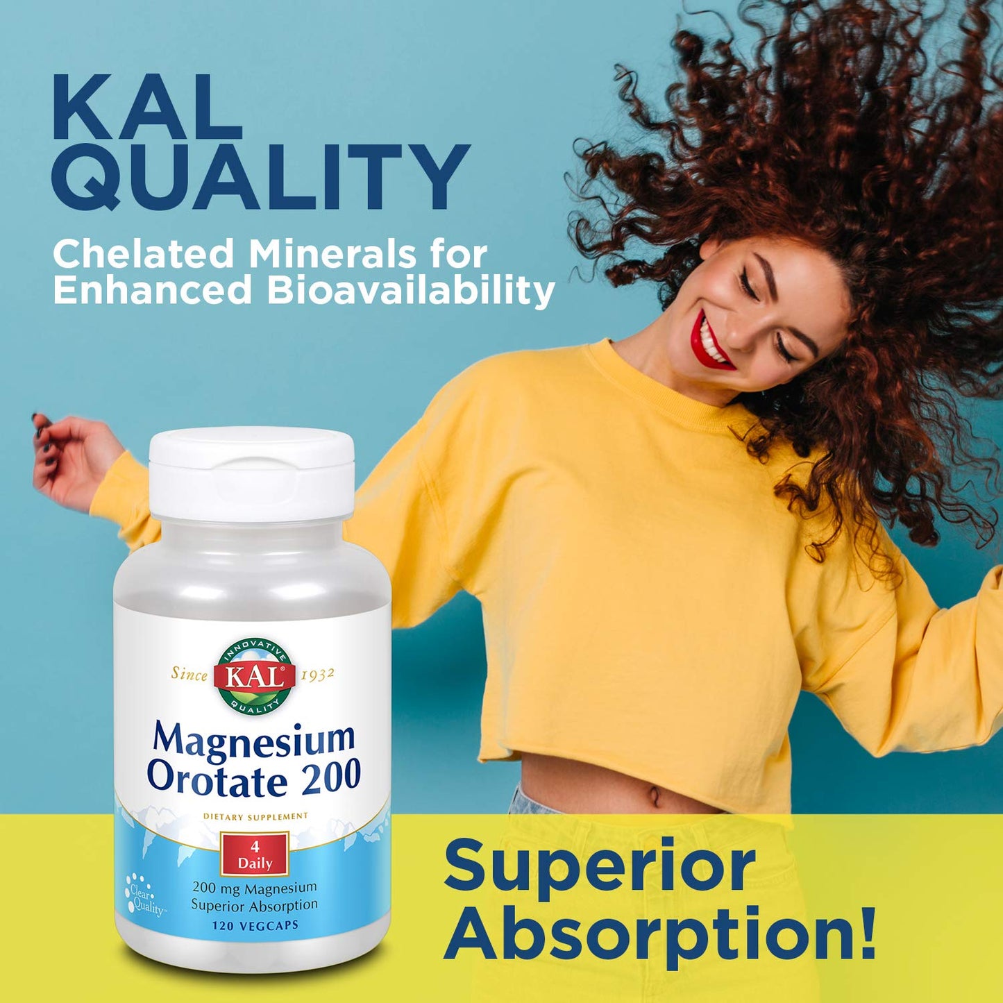KAL Magnesium Orotate 200 mg Tablets, 60 Count