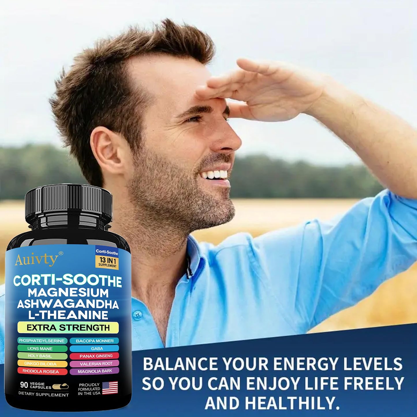 Auivty Cortisol Manager & Adrenal Support 90 Capsules