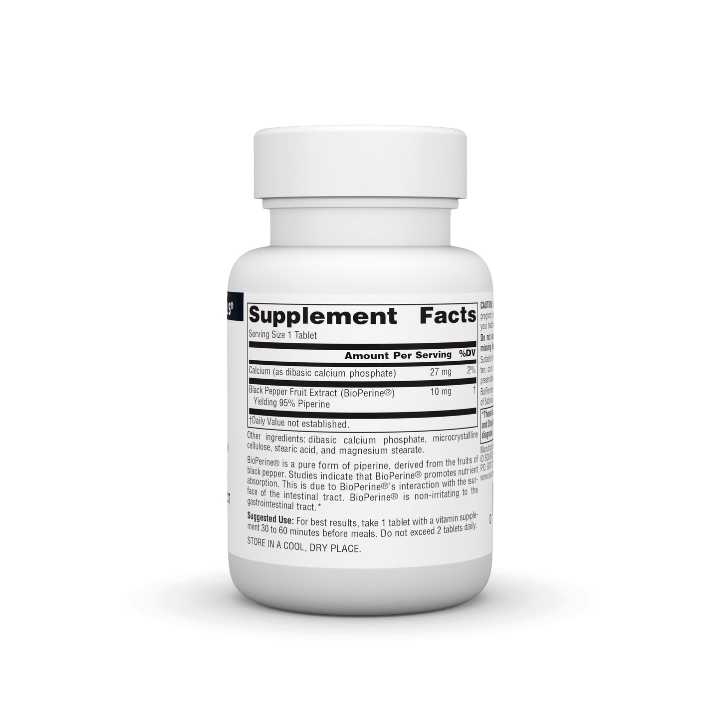 Source Naturals BioPerine Black Pepper Fruit Extract Tablets 60