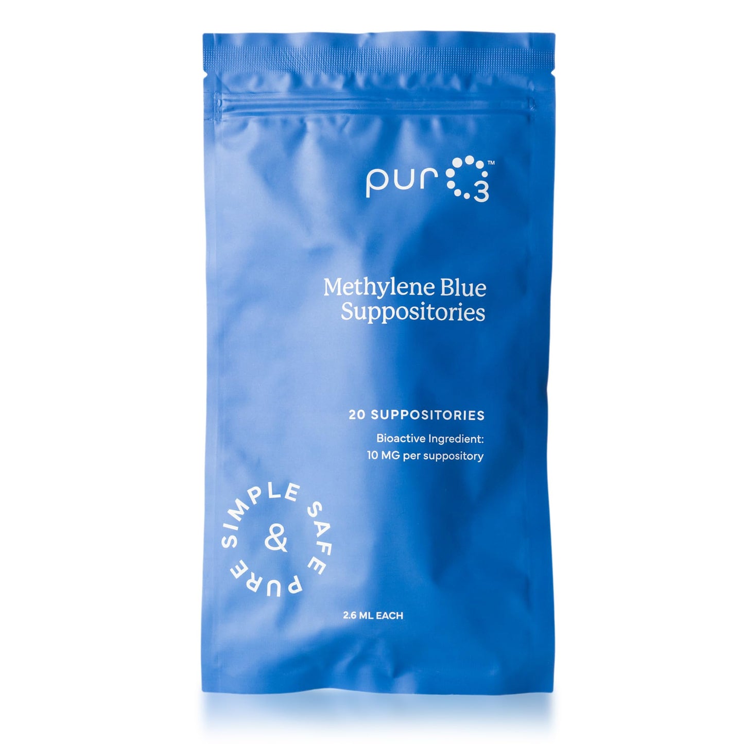 PurO3 Methylene Blue Suppositories Softgel 20 Count