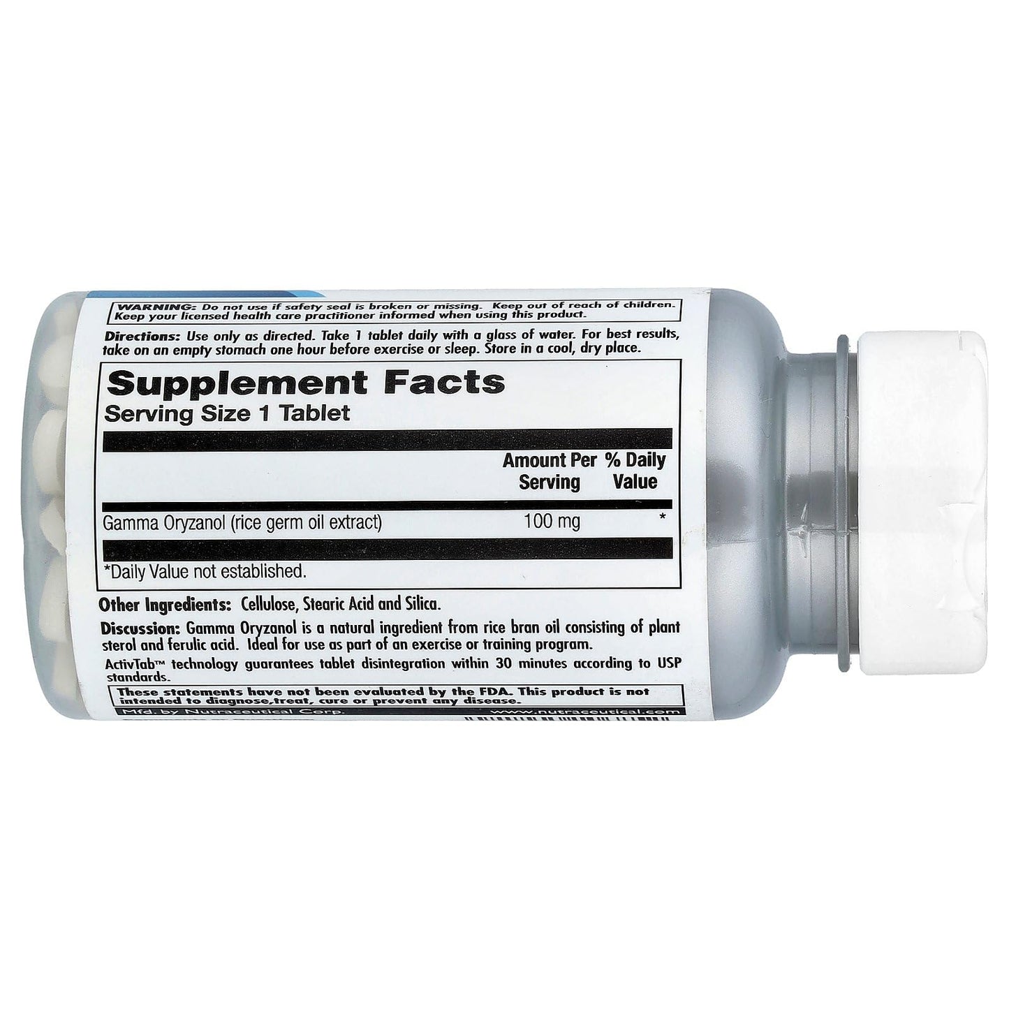 KAL Gamma Oryzanol 100 mg Tablets, 100 Count