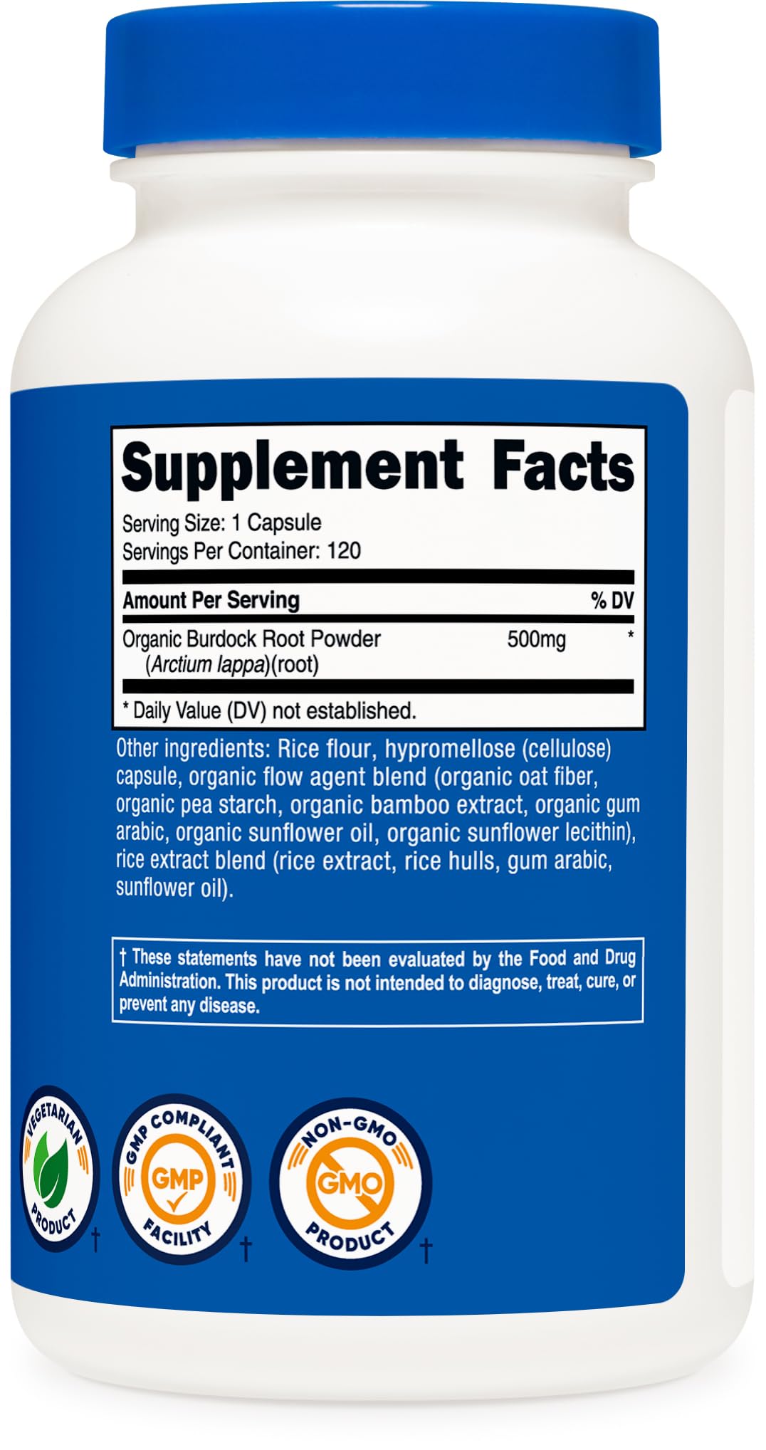 Nutricost Burdock Root 500mg Capsules, 120 Count