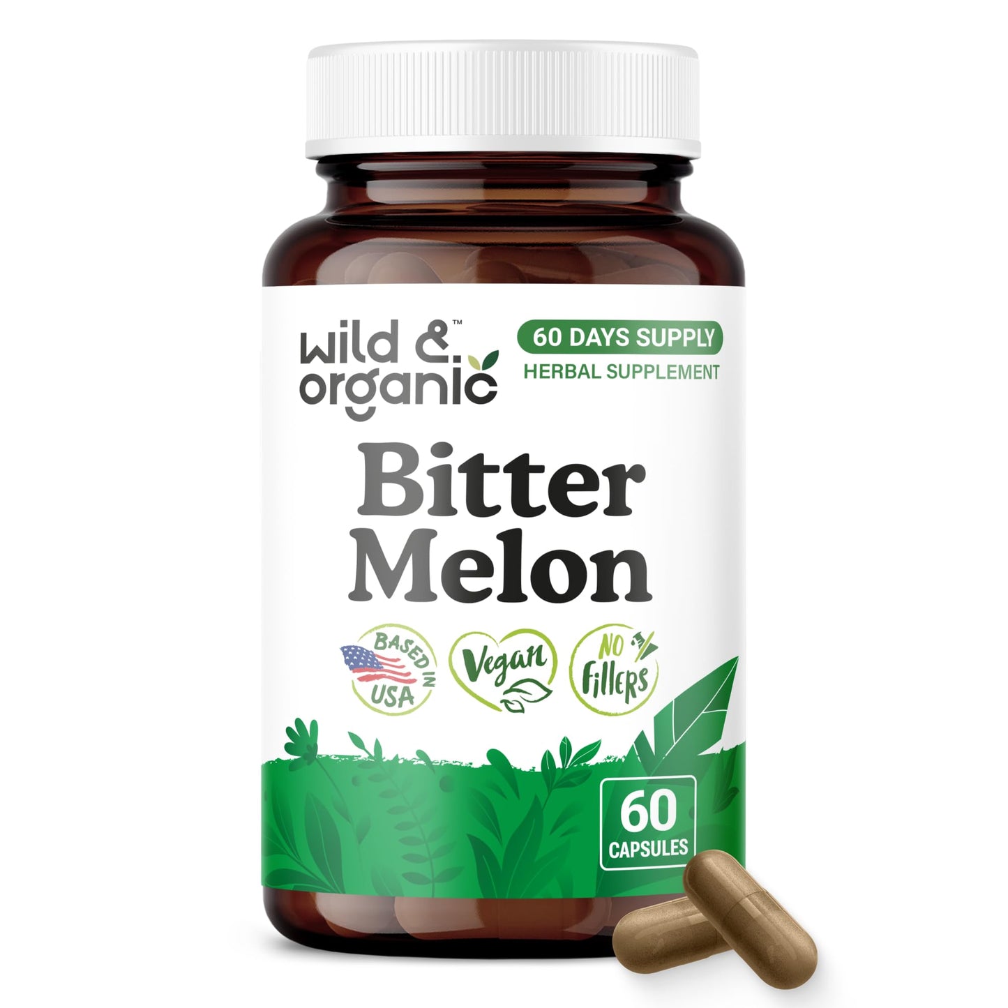 Wild & Organic Bitter Melon Capsules 60 Count