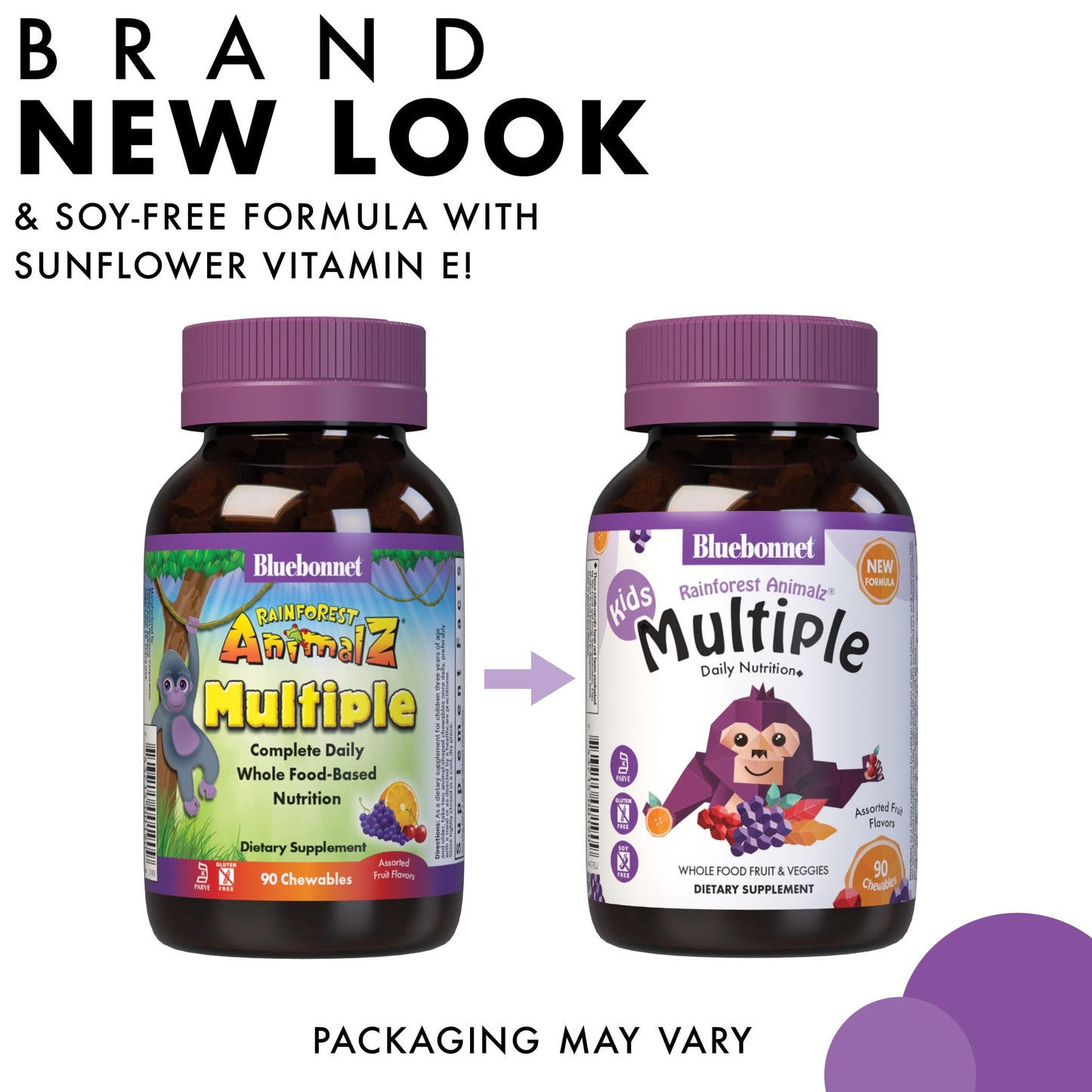 BlueBonnet Rainforest Animalz Whole Food Based Multivitamin & Mineral Kids Chewables, 180 Chewable Tablets