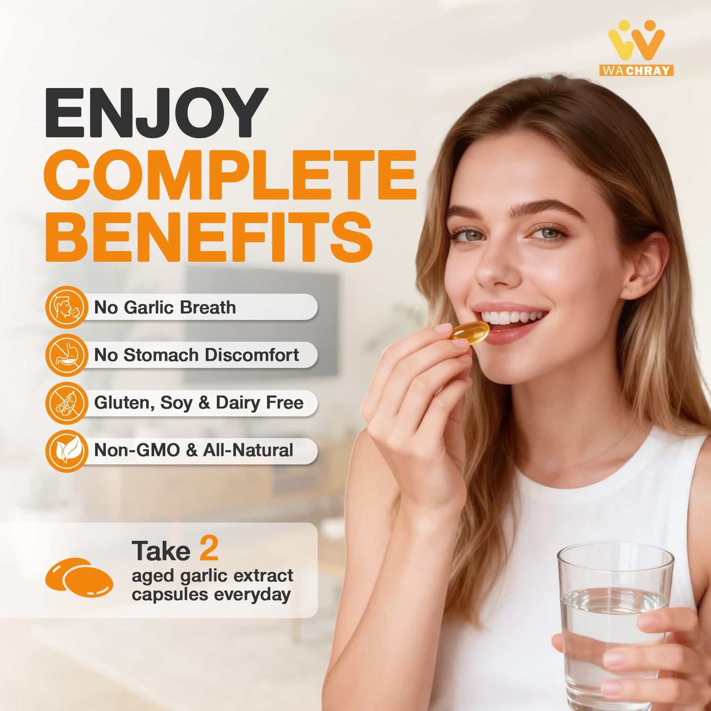 WACHRAY Aged Garlic Extract 600 Capsules