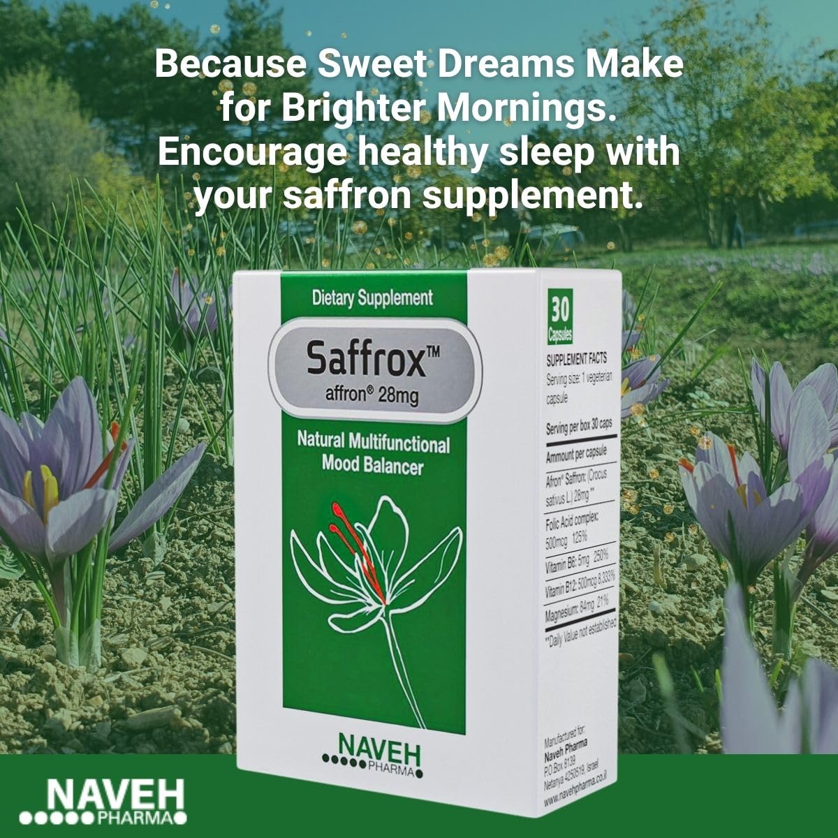 NAVEH PHARMA Saffrox Mood Support Saffron Supplement Capsule 30 Capsules