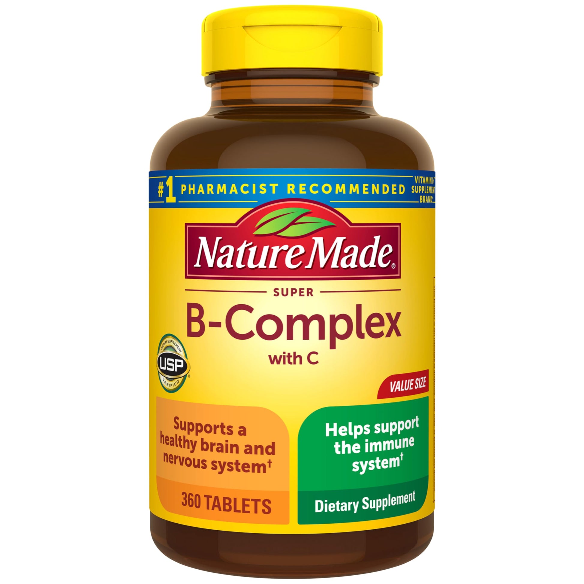 Nature Made Super B Complex with Vitamin C & Folic Acid Tablets, 360 Count