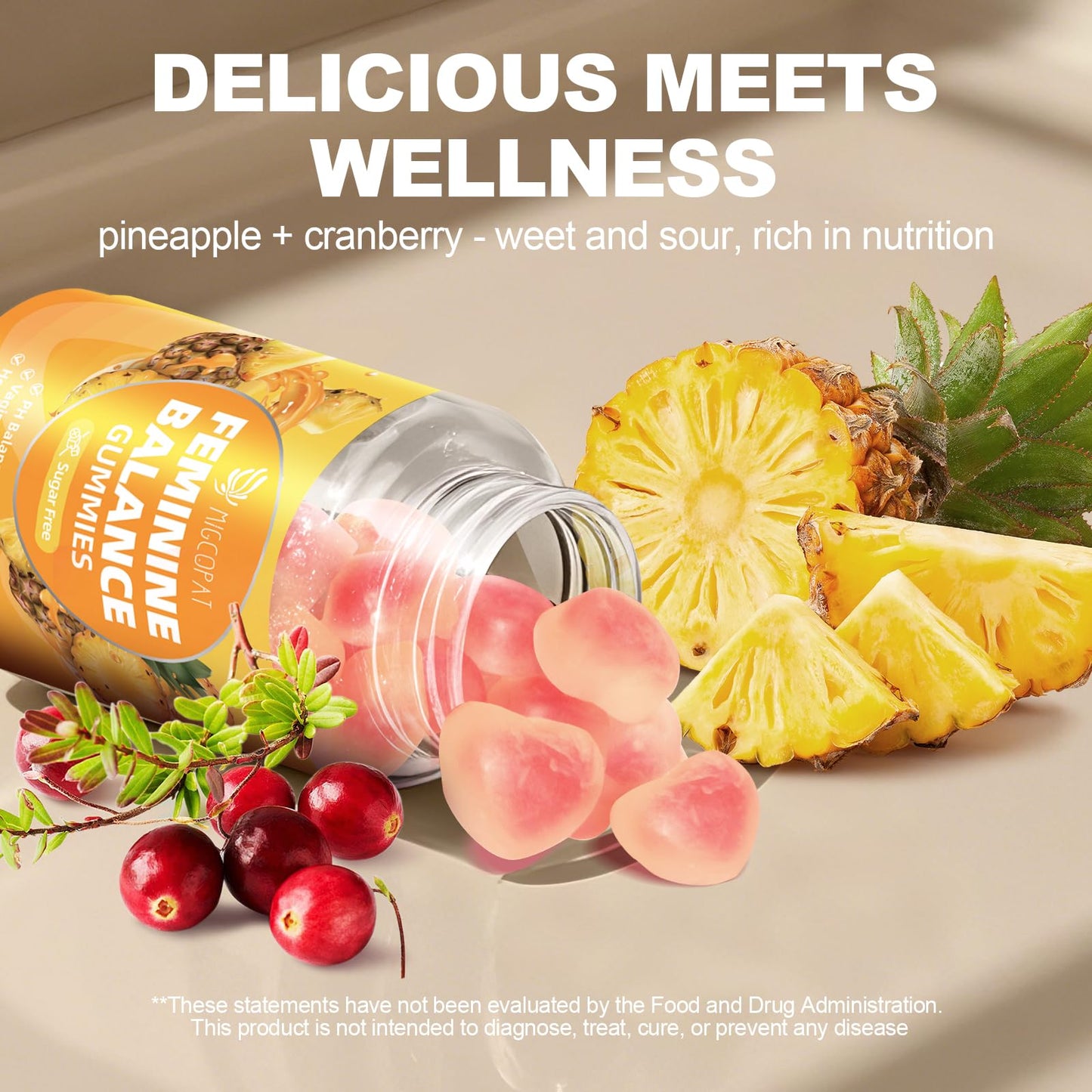 Migcopat Premium Feminine Balance Gummies, 120 Gummies