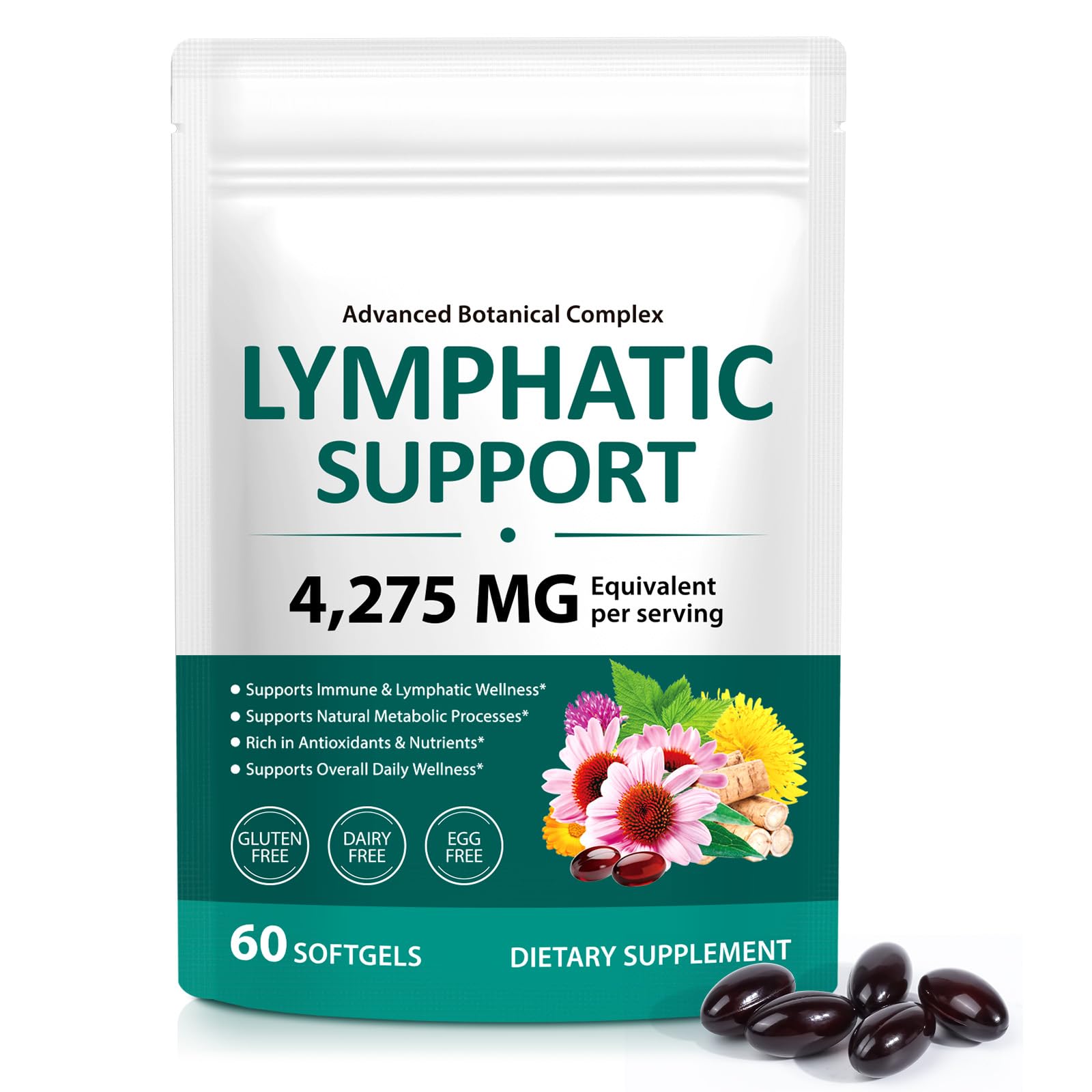 LTQXGT Lymphatic Support Supplement Softgels 60