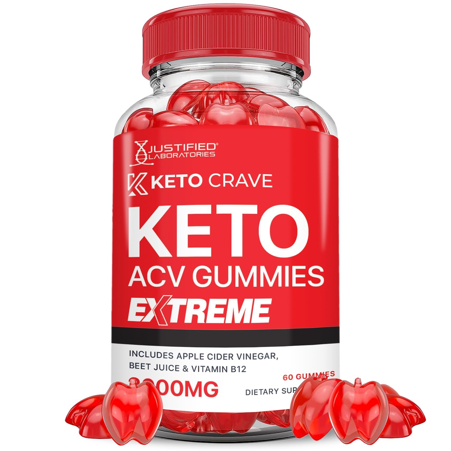 Justified Laboratories Keto Crave Keto ACV Gummies Extreme 60 Count