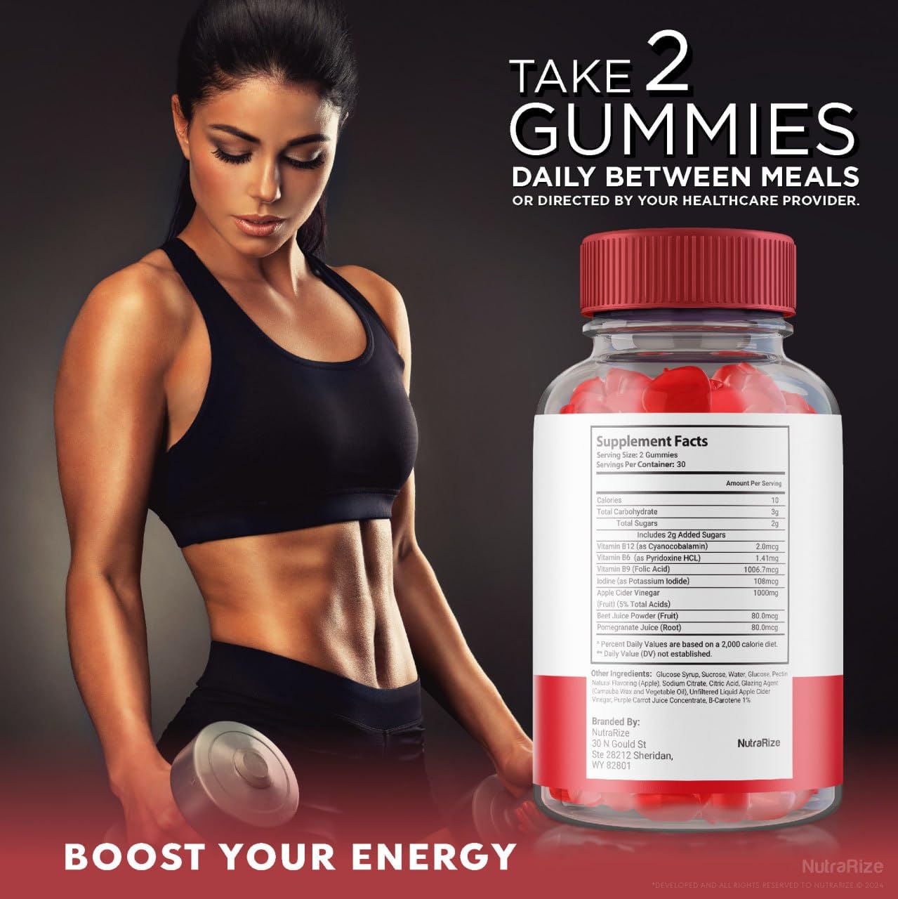 NutraRize MD + ACV Gummies for Advanced Weight Loss, Maximum Strength Supplement, 60 Gummies