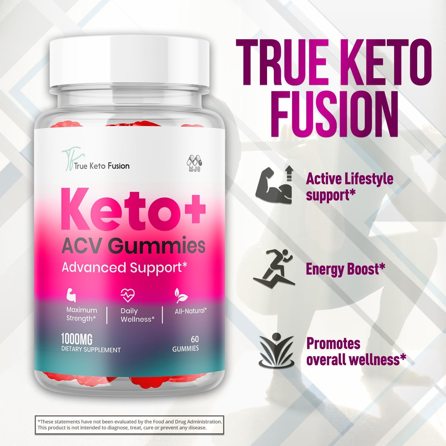 MJO True Keto Fusion Gummies, 180 Gummies