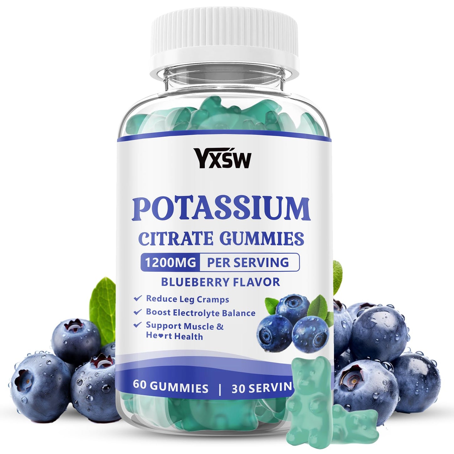 YXSW Potassium Citrate 1200mg Gummies 60 Count