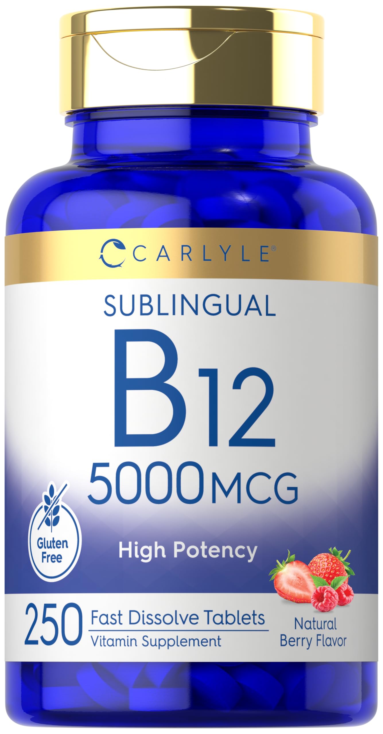 Carlyle Vitamin B12 5000 mcg Fast Dissolve Tablets, 250 Count