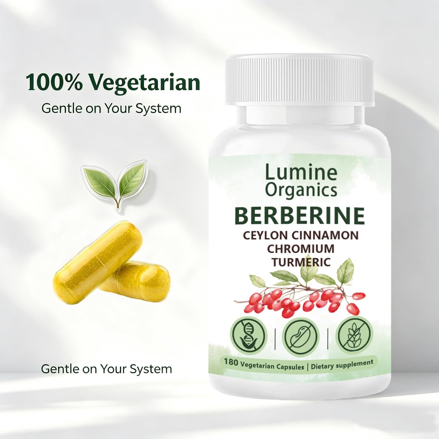 Lumine Organics Berberine 4 in 1 Complex Capsule, 180 Capsules