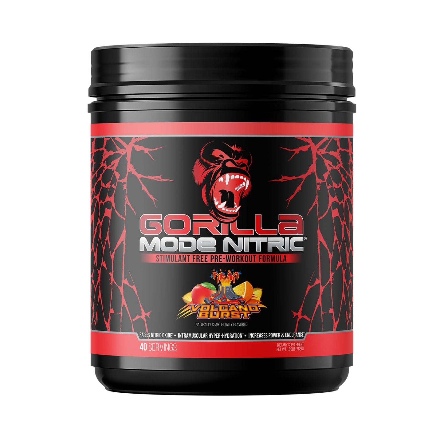 Gorilla Mind Gorilla Mode Nitric Upgraded Stimulant Free Pre-Workout Powder 1.69 lb