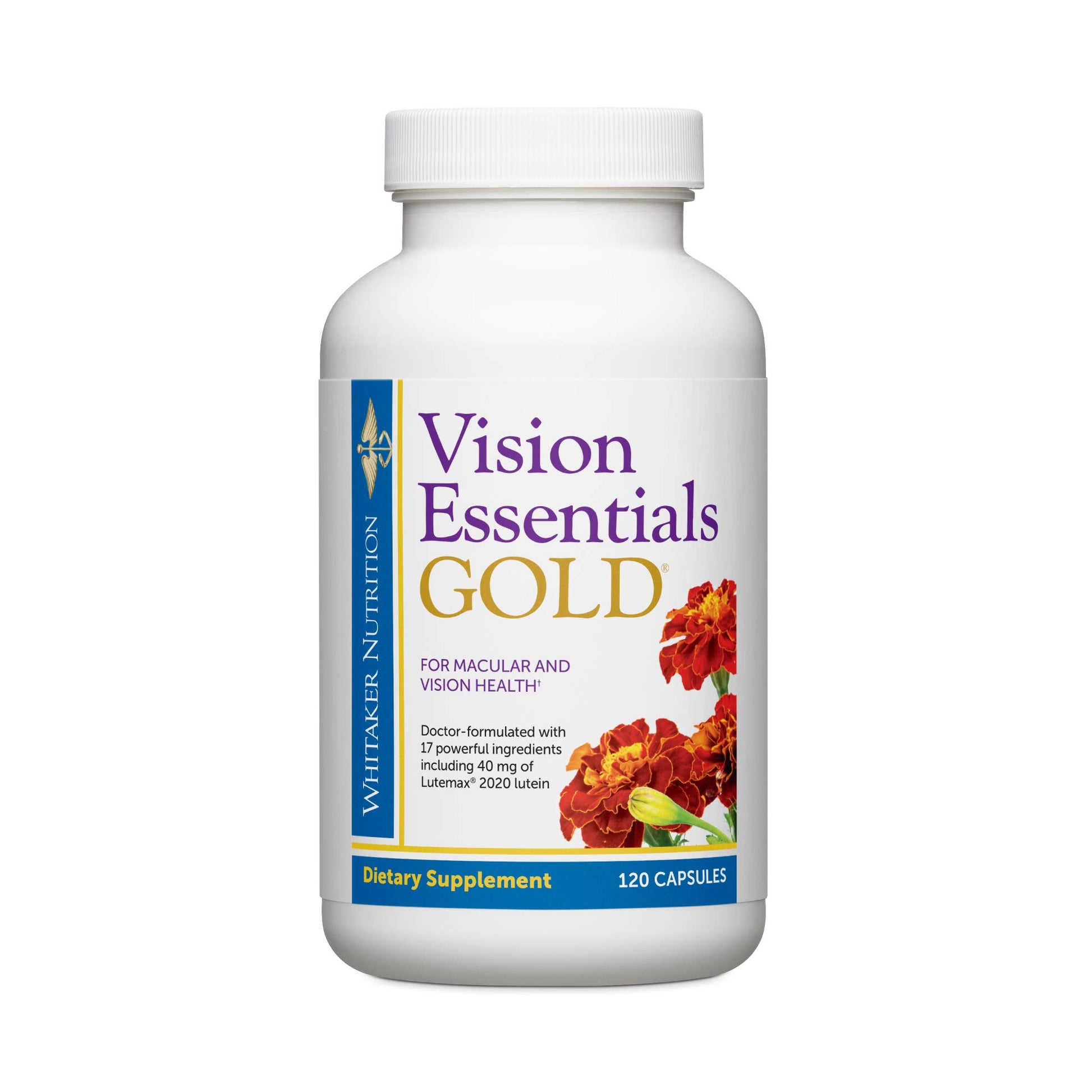 DR.WHITAKER Vision Essentials Gold with Lutein, Zeaxanthin and Taurine Capsule, 120 Count