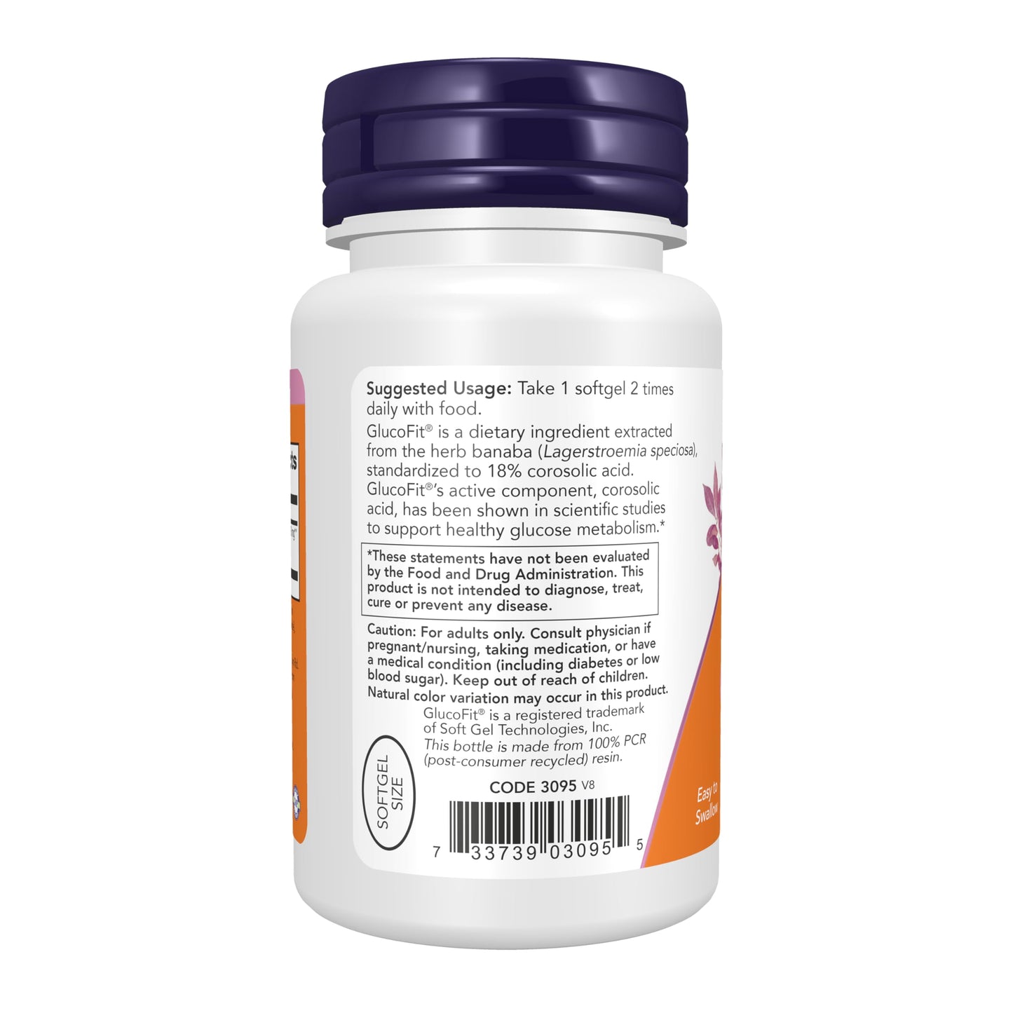 NOW Foods GlucoFit with 18% Corosolic Acid, Supports Glucose Metabolism, 60 Softgels
