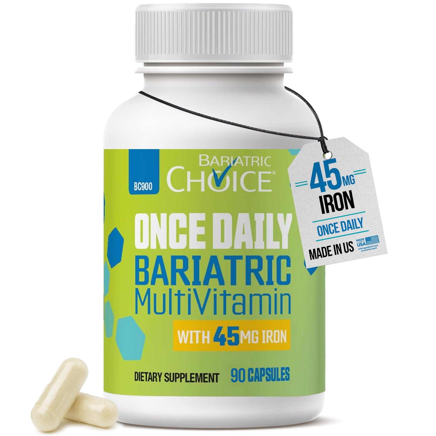 Bariatric Choice Once-Daily Bariatric Multivitamin with 45 mg of Iron, Capsule, 90 Count