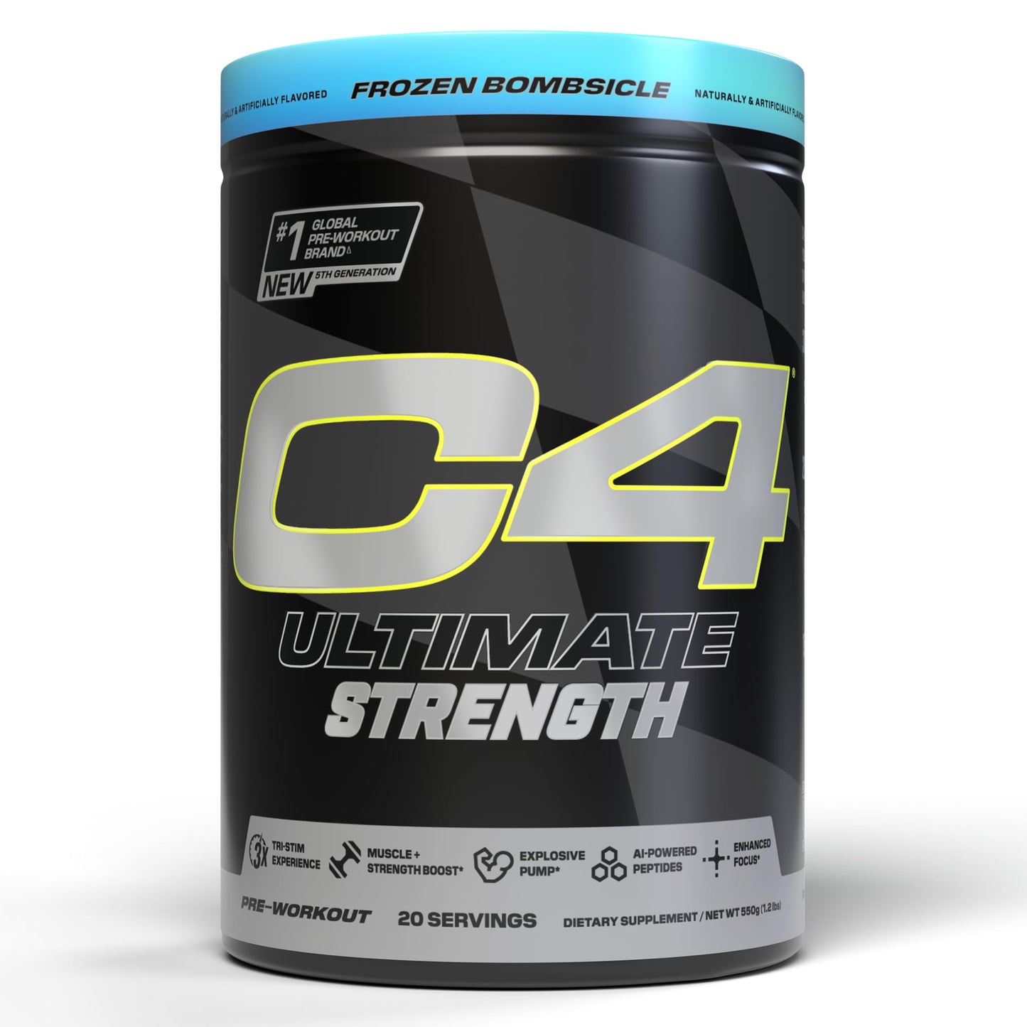 C4 Ultimate Strength Pre Workout Powder Frozen Bombsicle, 20 Servings