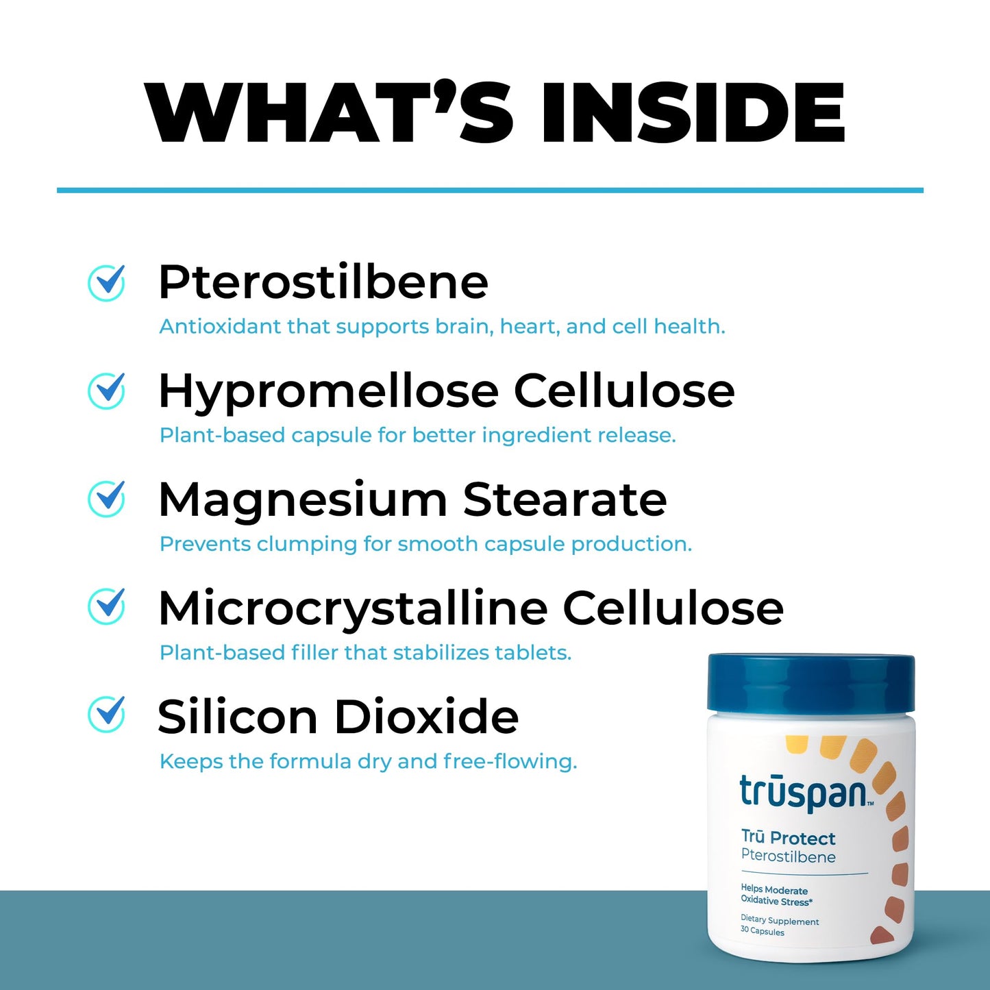 TRŪSPAN Pterostilbene Supplement 250mg Capsule, 30 Count