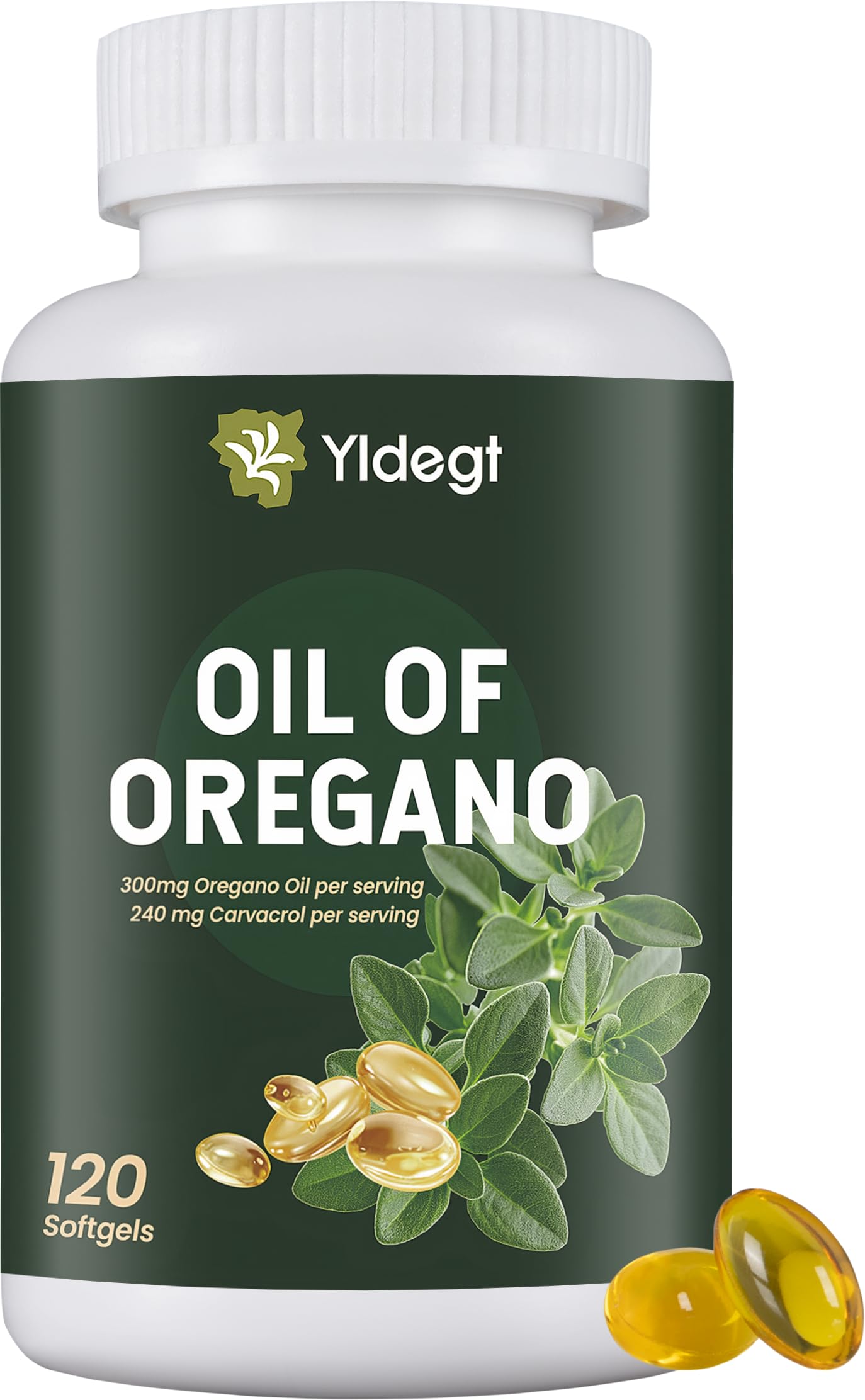 Yldegt Oil of Oregano Softgels with Black Seed Oil Capsule, 300 Capsules