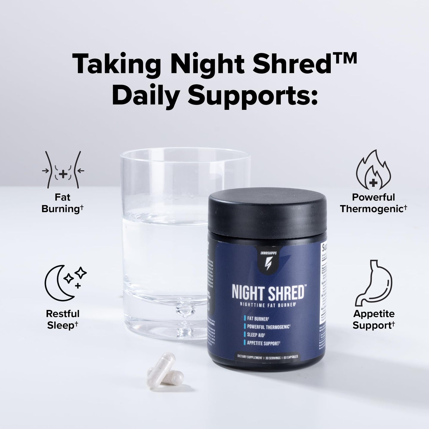 InnoSupps Night Shred Fat Burner Capsule 60 Count