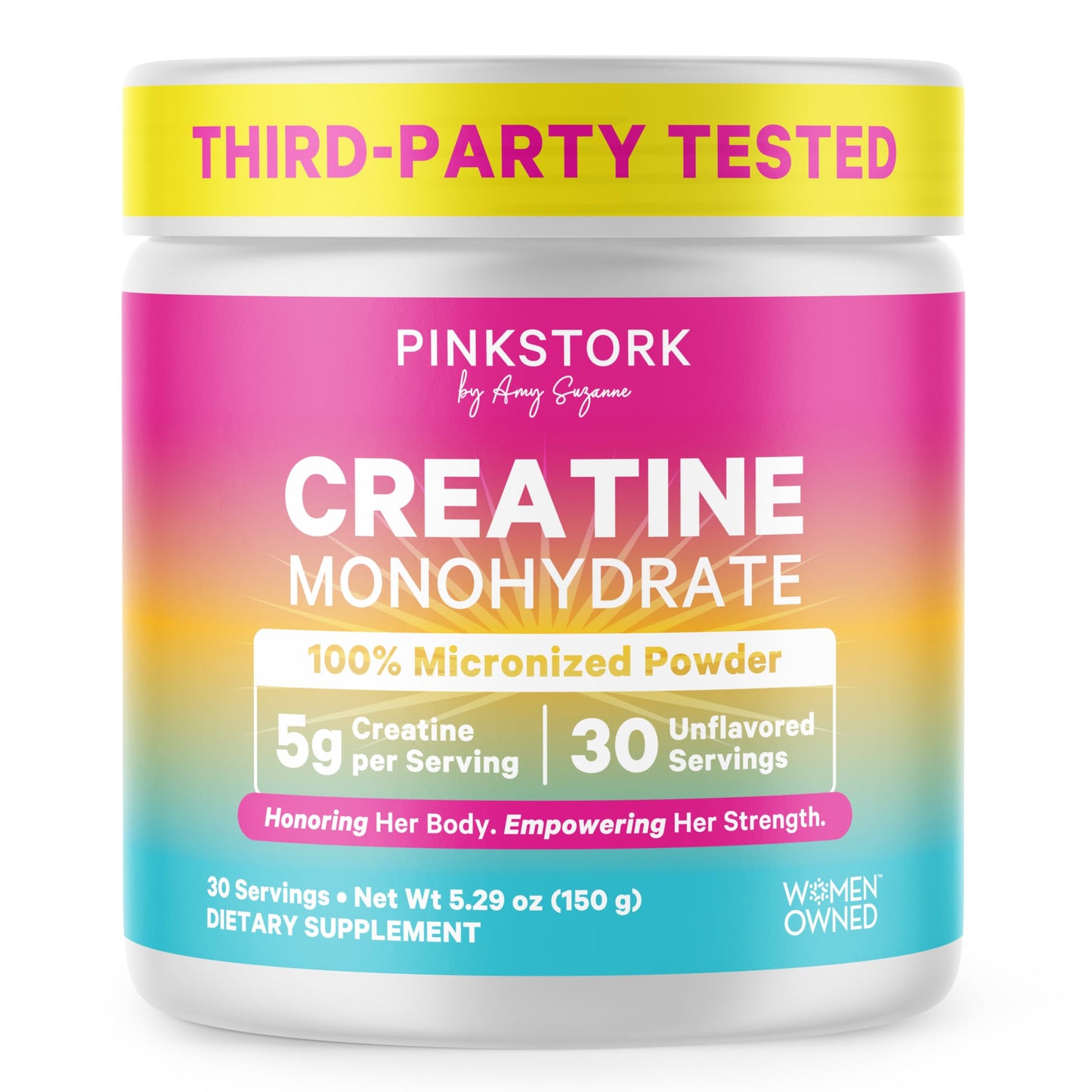 Pink Stork Creatine Monohydrate for Women Micronized Creatine Powder, 5.29 oz