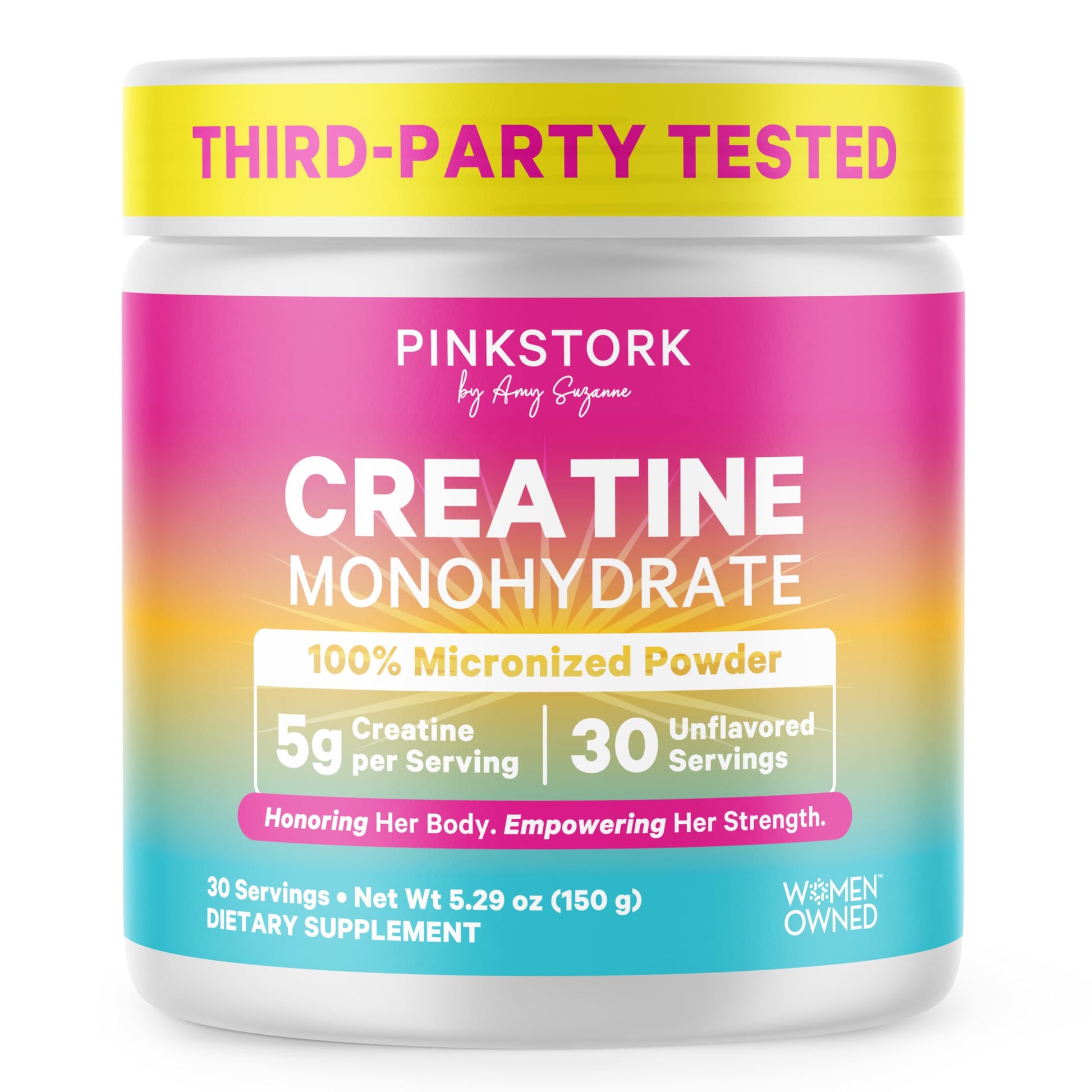 Pink Stork Creatine Monohydrate for Women Micronized Creatine Powder, 5.29 oz