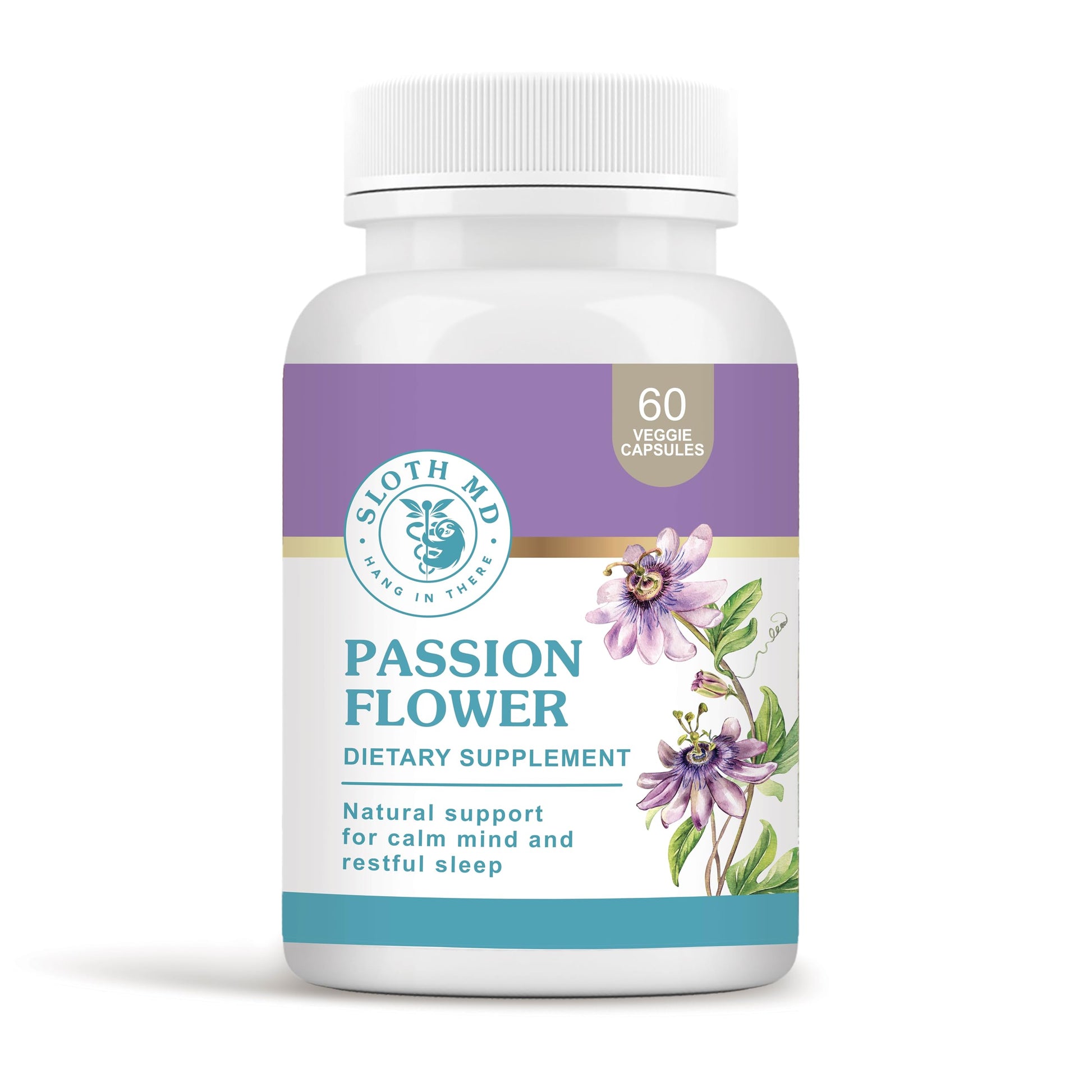 SLOTH MD Passion Flower Supplement 500mg Concentrate (10:1 Extract) 60 Capsules