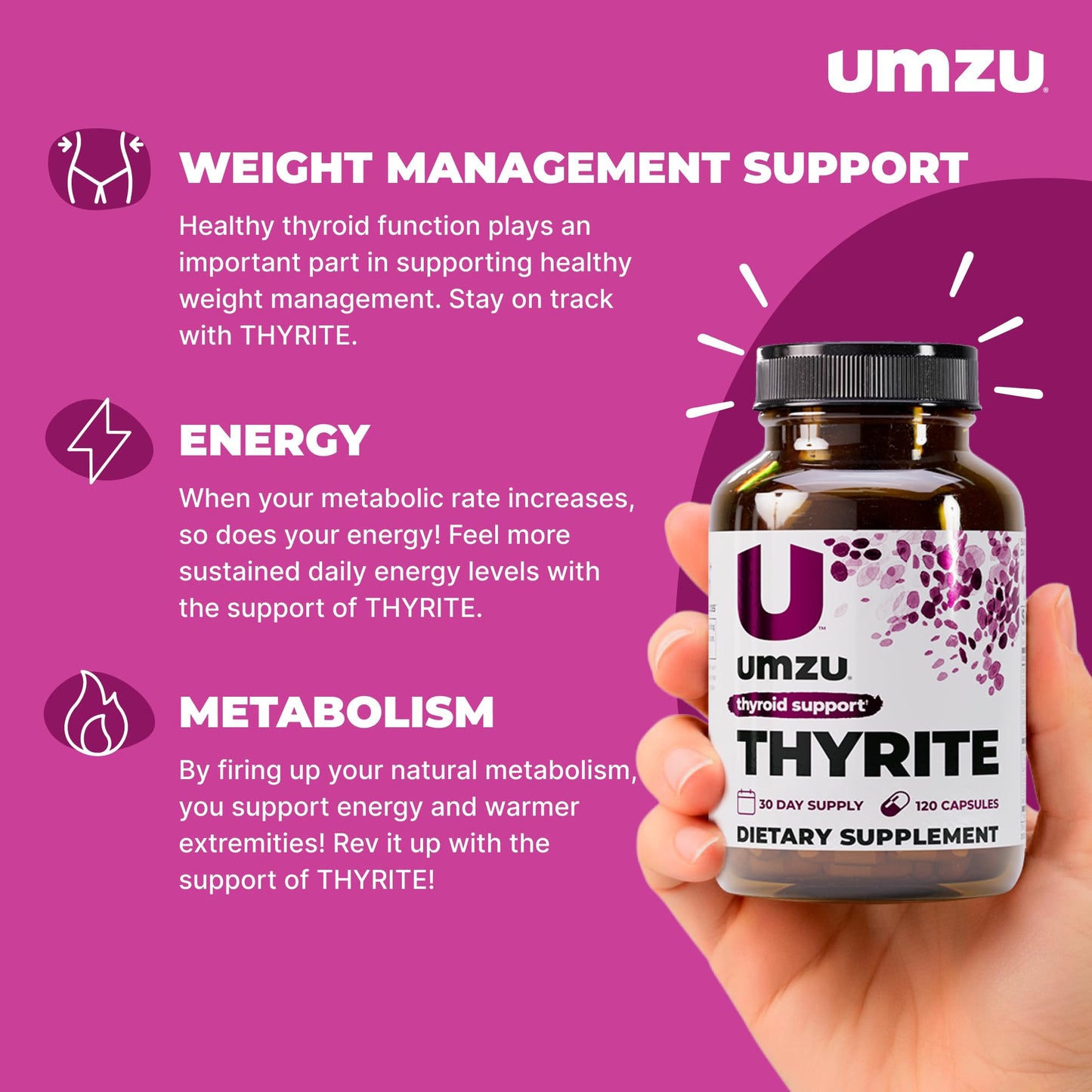 UMZU Thyrite Thyroid Support Supplement Capsule 120 Count