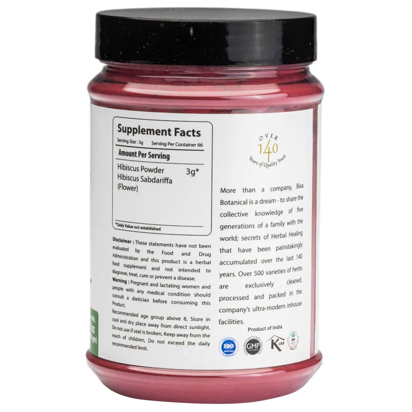 bixa BOTANICAL Hibiscus Powder, 7 Ounce