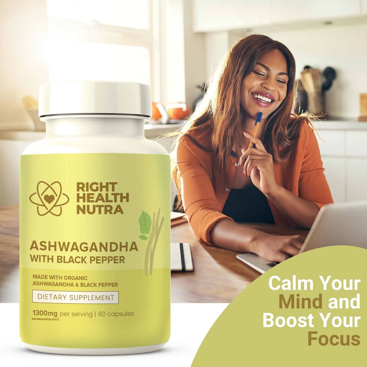 Right Health Nutra Ashwagandha Capsules, 60 Count