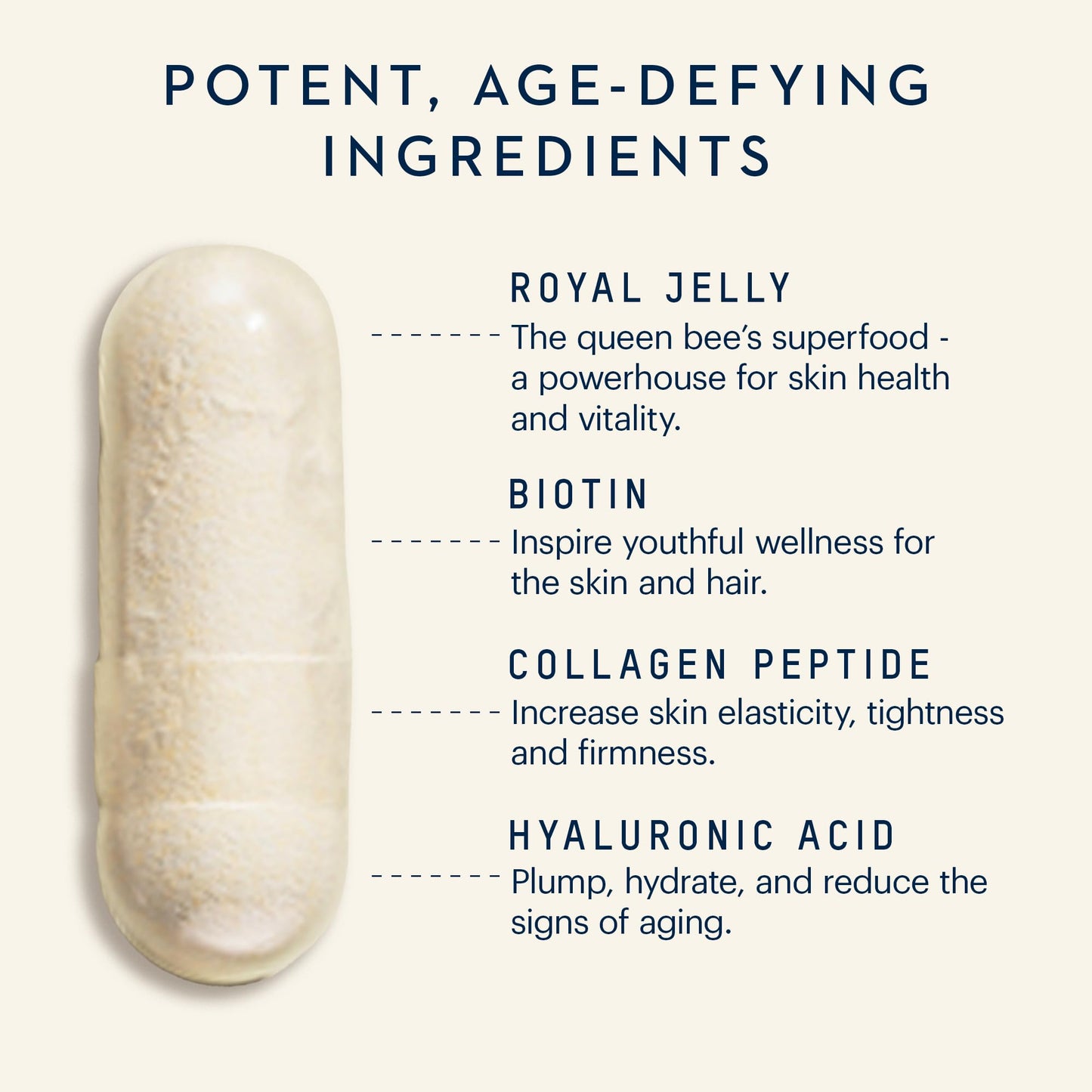 Manuka Health Royal Jelly Supplement with Biotin, Collagen & Hyaluronic Acid, 80 Capsules