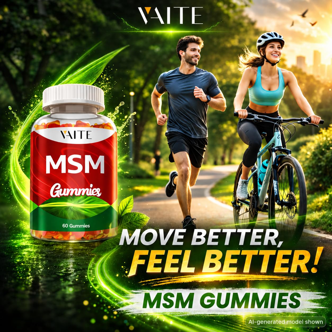 VAITE MSM Supplements for Men & Women 2000mg Gummies, 60 Count
