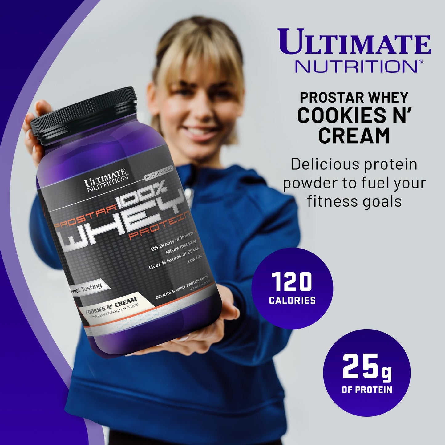 Ultimate Nutrition Prostar Whey Protein Isolate Powder, Cookies & Cream, 32 Servings