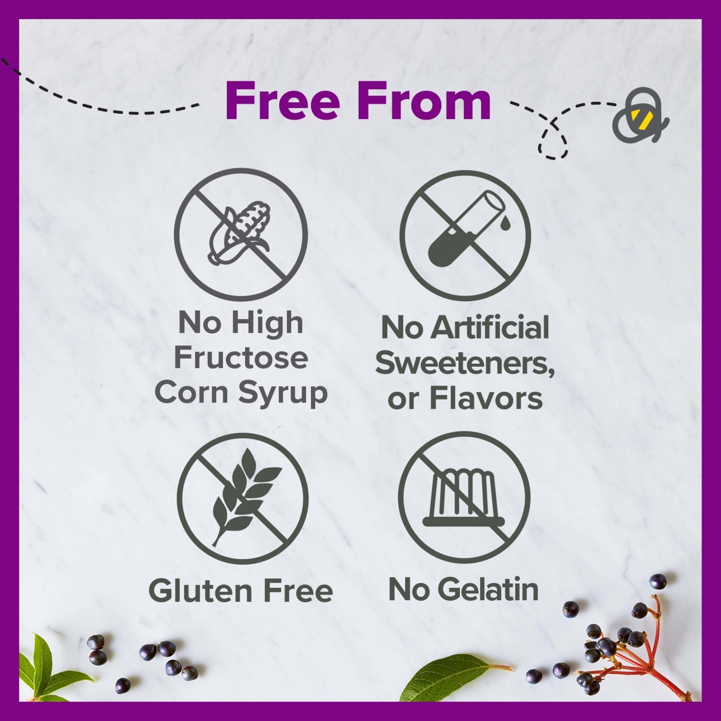 Zarbee's Daily Immune Support Gummies with Real Elderberry, Vitamins A, C, D3, E, Zinc, 60 Count