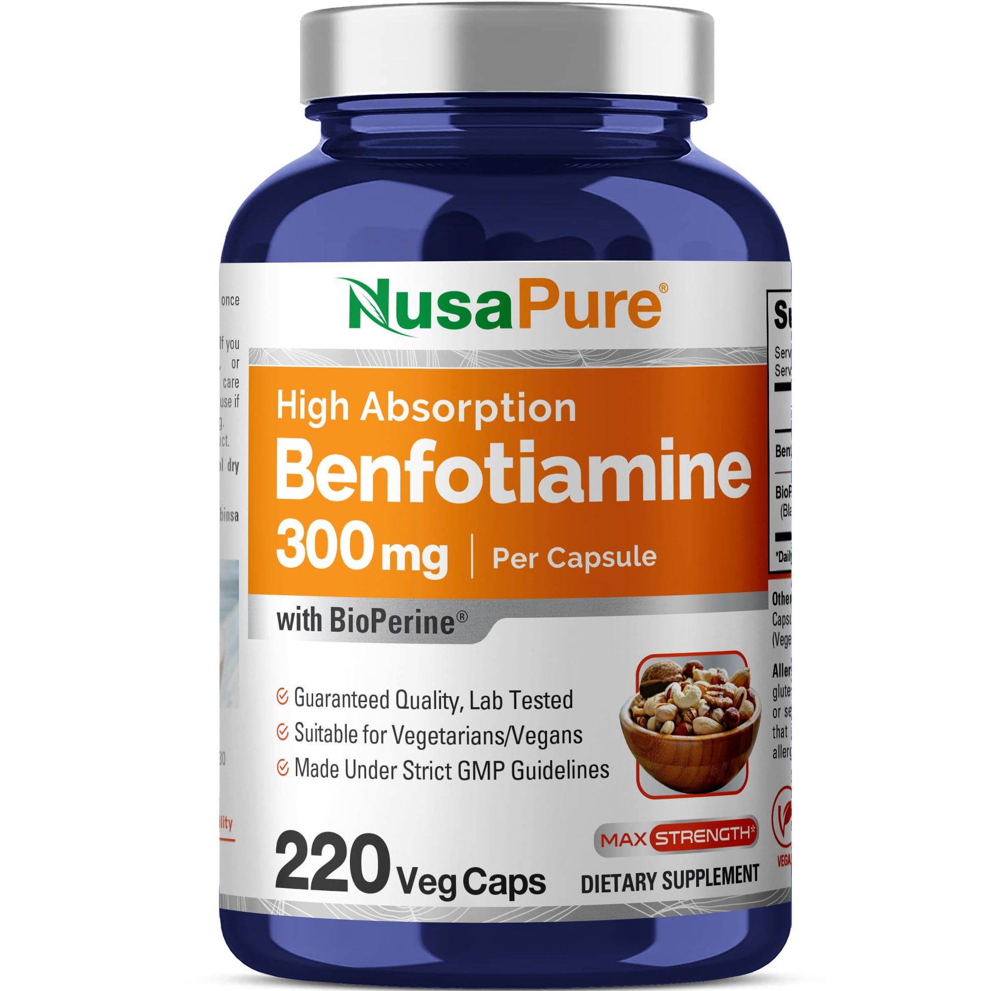 NusaPure Benfotiamine 300mg Capsule, 220 Count