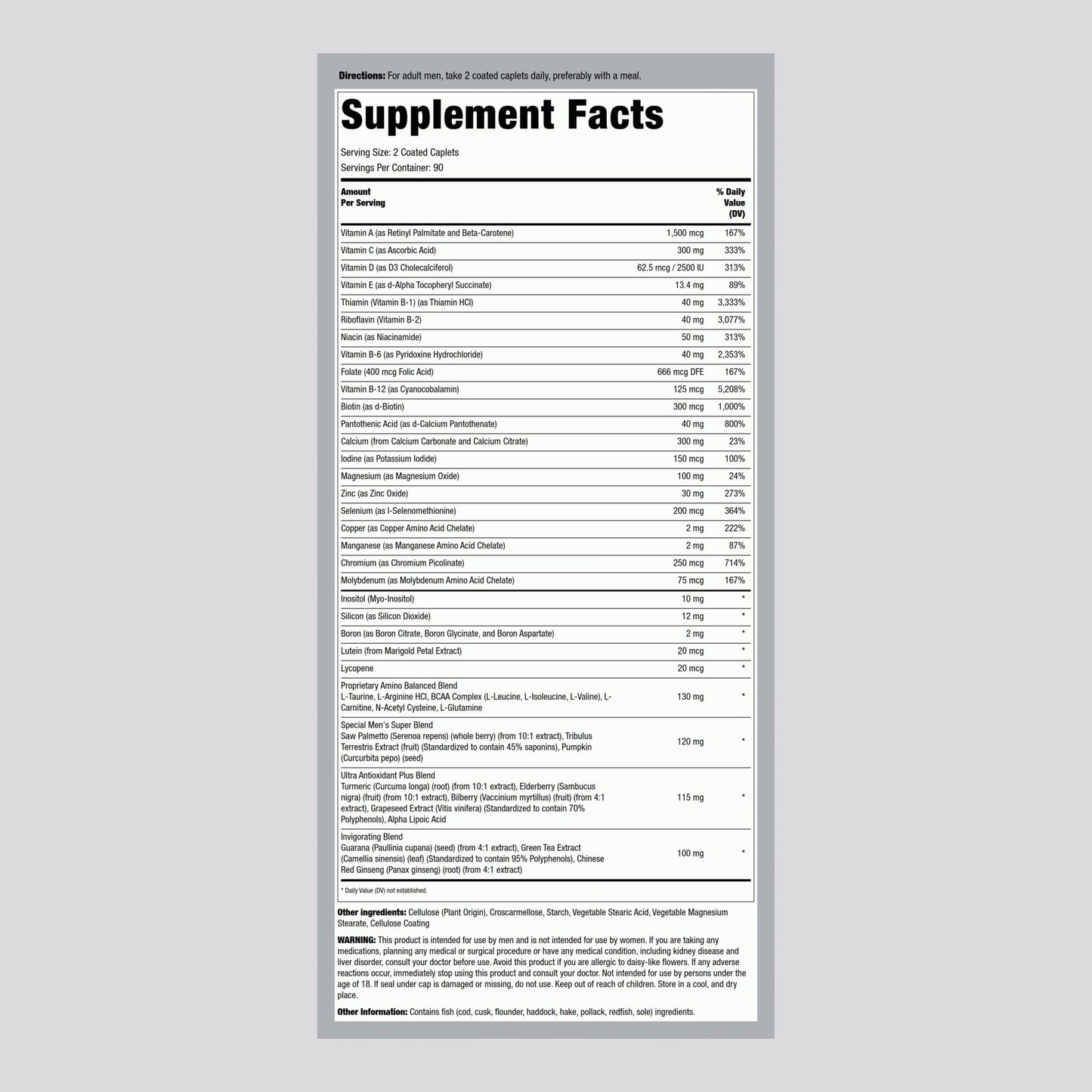 Piping Rock Multivitamin for Men 180 Caplets