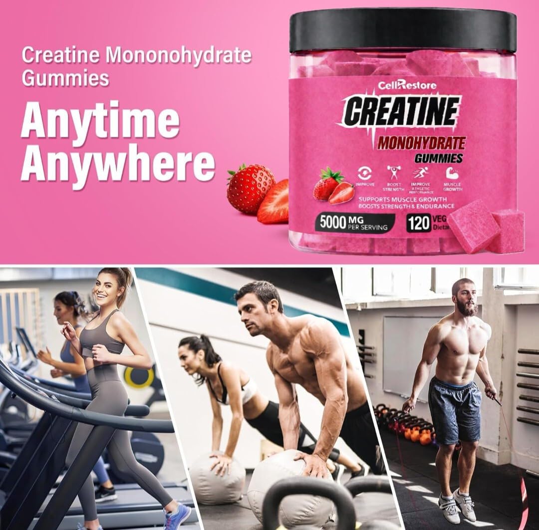 CellRestore Creatine Monohydrate Gummies 120 Count