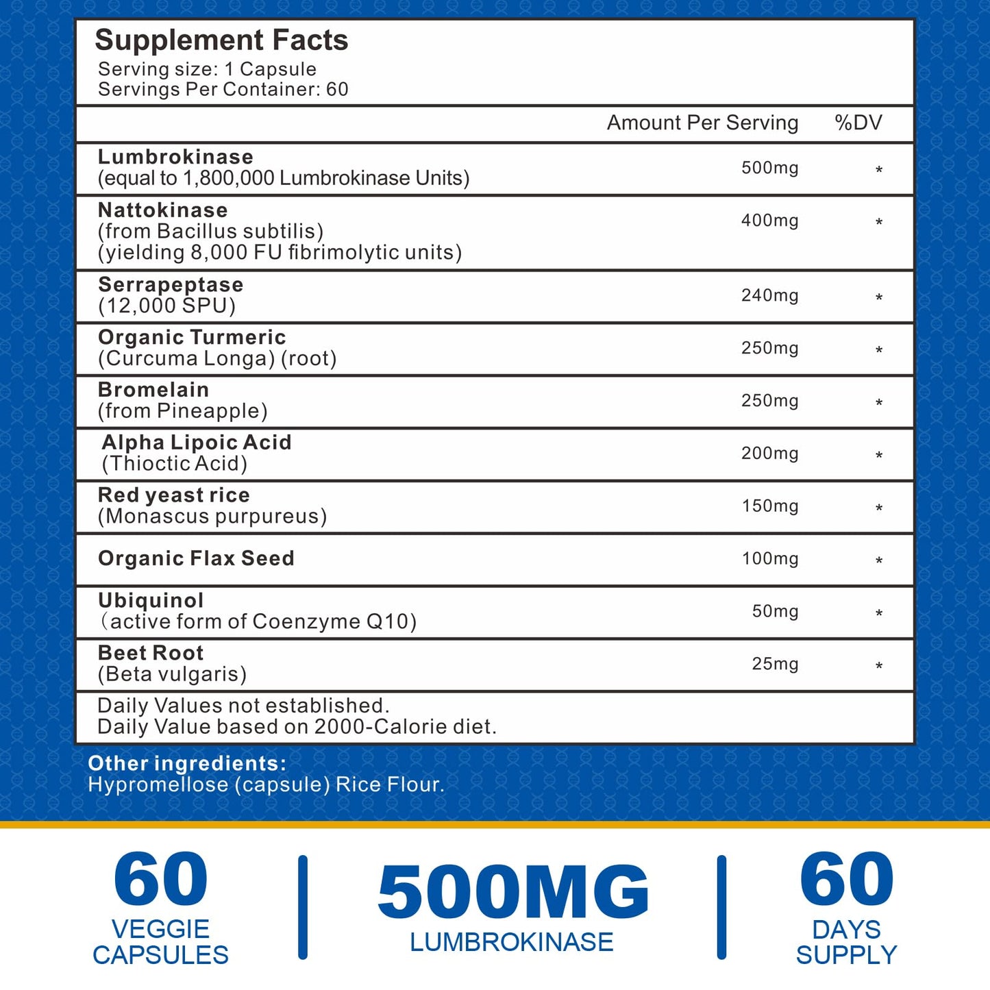 Spliferkou Liposomal Lumbrokinase Nattokinase Serrapeptase Complex Capsules, 60 Capsules
